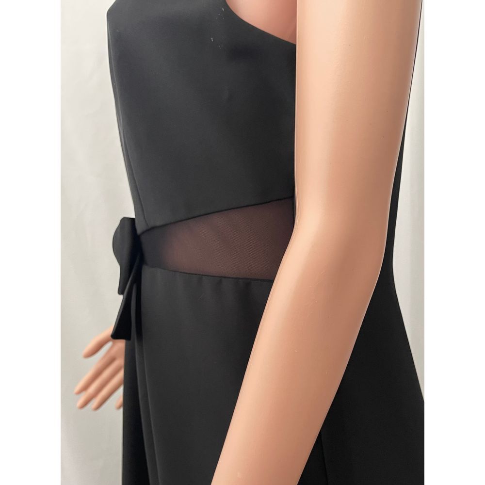Vintage Cattiva black bow M dress, elegant classy, Old Hollywood, LBD mesh sides - Picture 13 of 14